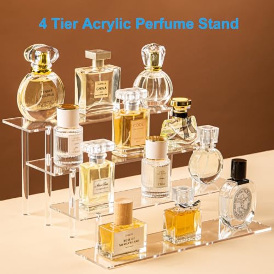 حامل عطور أكريليك بأربعة مستوي - مراجعة Pop Display Shelf وسعره