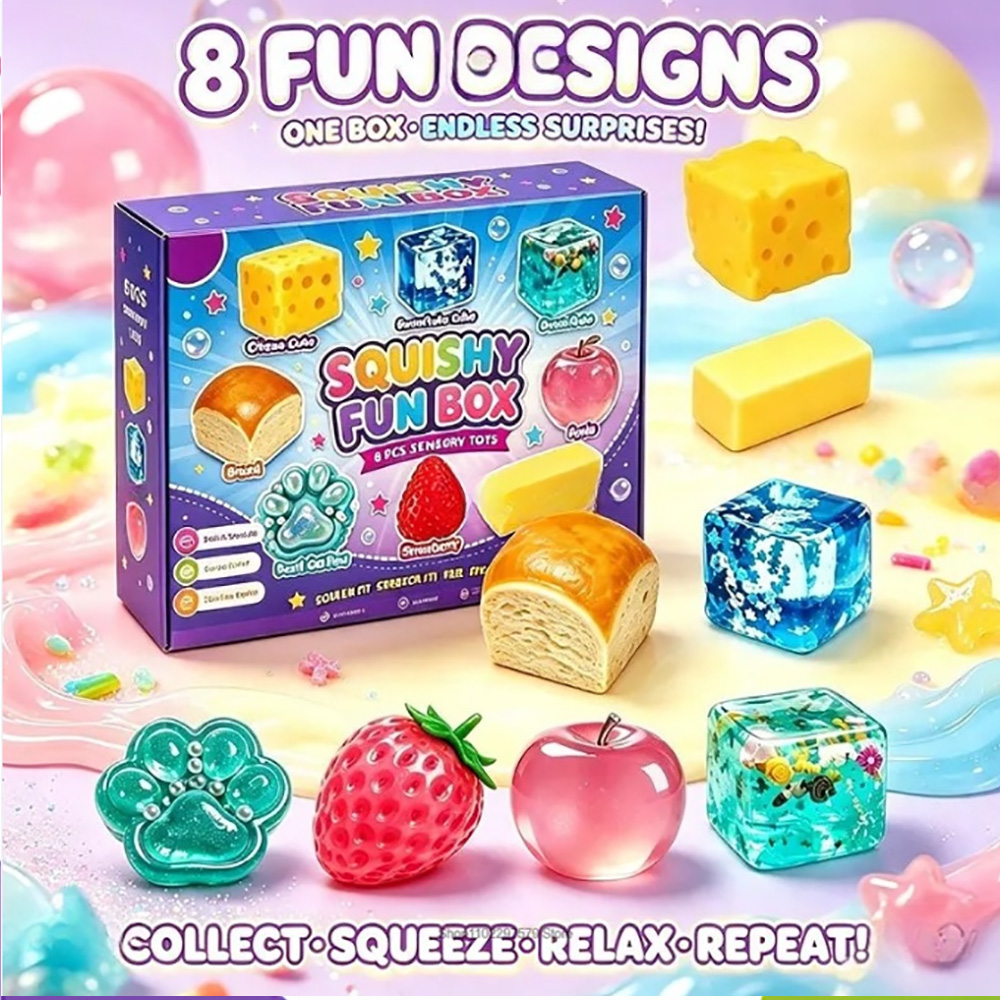نيدوه 8 قطع من ألعاب السكويشي  - مراجعة Mystery Box Blind Bag وسعره